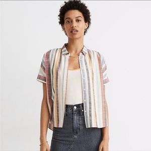 NWT Madewell Women’s Plus Hilltop Shirt in Rainbow Stripe XXL Extra Extra Large
